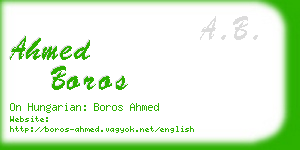 ahmed boros business card